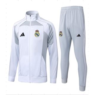 Chándal Real Madrid 2025/26-Gray White (Cremallera larga)